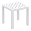 Compamia Ocean Square Resin Patio Side Table in White