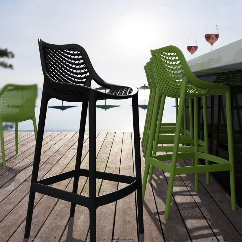 Compamia Air Patio Bar Stool in Black