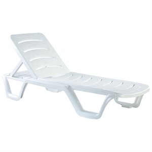 compamia sunlight pool chaise lounge in white