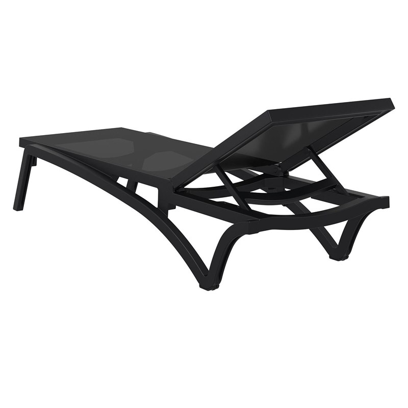 Compamia Pacific Chaise Lounge with Black Sling in Black Set of 2
