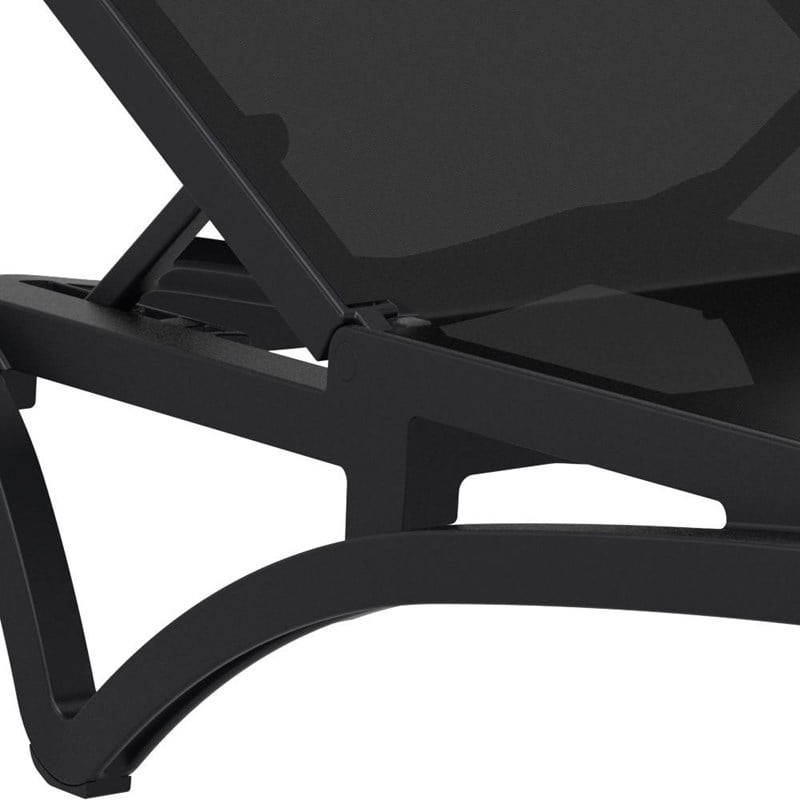 Compamia Pacific Chaise Lounge with Black Sling in Black Set of 2