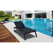 Compamia Pacific Chaise Lounge with Black Sling in Black Set of 2