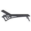 Compamia Pacific Chaise Lounge with Black Sling in Dark Gray Set of 2