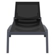 Compamia Pacific Chaise Lounge with Black Sling in Dark Gray Set of 2