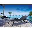 Compamia Pacific Chaise Lounge with Black Sling in Dark Gray Set of 2