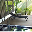 Compamia Pacific Chaise Lounge with Black Sling in Dark Gray Set of 2