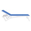 Compamia Pacific Chaise Lounge with Blue Sling in White Set of 2