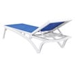 Compamia Pacific Chaise Lounge with Blue Sling in White Set of 2