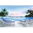 Compamia Pacific Chaise Lounge with Blue Sling in White Set of 2