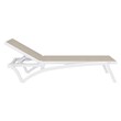 Compamia Pacific Chaise Lounge with Taupe Sling in White Set of 2