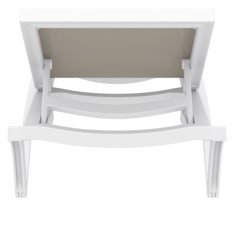 Compamia Pacific Chaise Lounge with Taupe Sling in White Set of 2