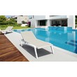 Compamia Pacific Chaise Lounge with Taupe Sling in White Set of 2