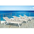 Compamia Pacific Chaise Lounge with Taupe Sling in White Set of 2