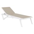 Compamia Pacific Chaise Lounge with Taupe Sling in White Set of 2