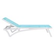 Compamia Pacific Chaise Lounge with Turquoise Sling in White Set of 2