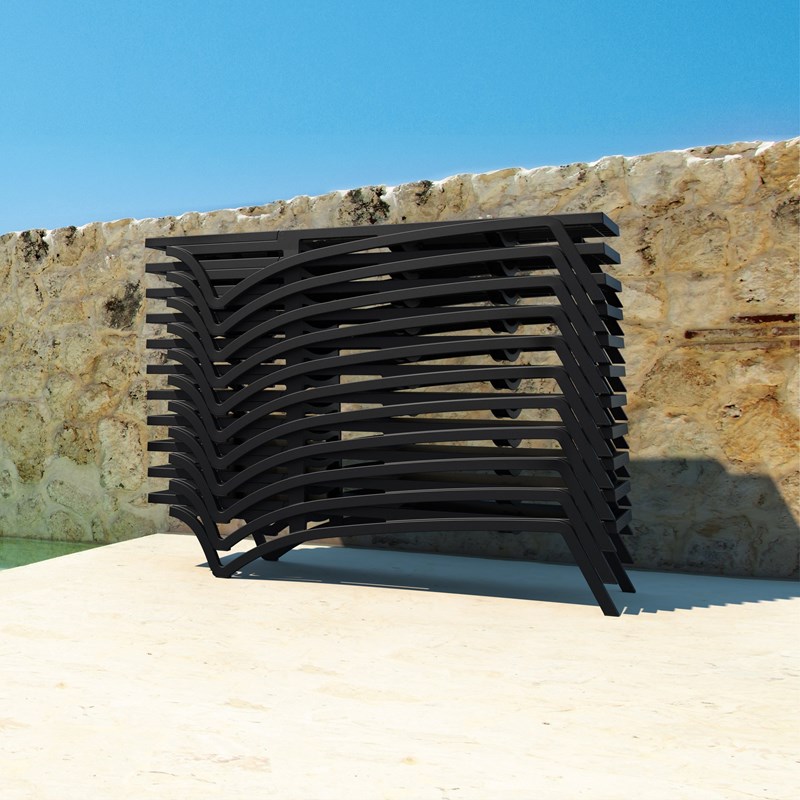 Compamia Pacific Chaise Lounge with Turquoise Sling in White Set of 2