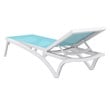 Compamia Pacific Chaise Lounge with Turquoise Sling in White Set of 2
