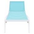 Compamia Pacific Chaise Lounge with Turquoise Sling in White Set of 2