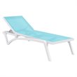 Compamia Pacific Chaise Lounge with Turquoise Sling in White Set of 2