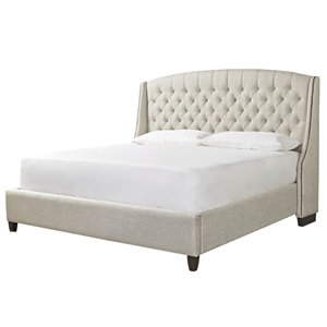 Universal Furniture Curated Halston Queen Upholstered Bed in Linen