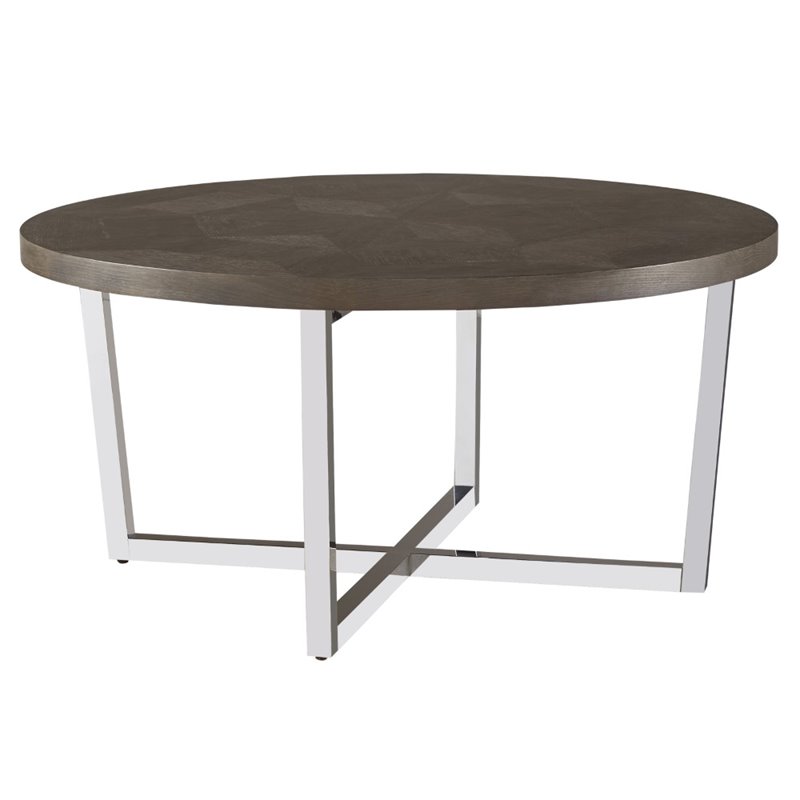 Broyhill Attic Heirlooms Round Cocktail Table in Rustic Oak 3399011