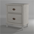 Universal Furniture Amity 2 Drawer Oak Wood Nightstand in Antiqued White Finish
