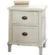 Universal Furniture Amity 2 Drawer Oak Wood Nightstand in Antiqued White Finish