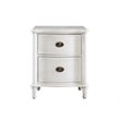 Universal Furniture Amity 2 Drawer Oak Wood Nightstand in Antiqued White Finish