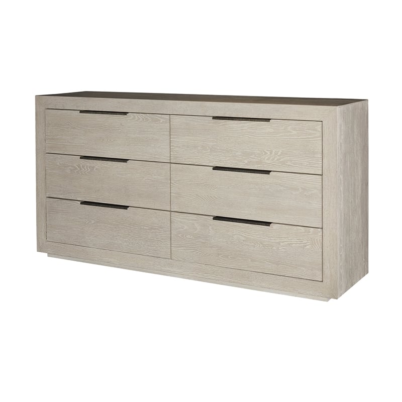 Universal Furniture Huston 6 Drawer Double Dresser in Quartz