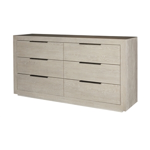 Universal Furniture Huston 6 Drawer Double Dresser in Quartz