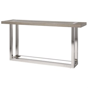 universal furniture wyatt console table in flint and silver