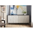Curated Olso Wood Entertainment Console with Stone Doors in Onyx Brown