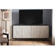 Curated Olso Wood Entertainment Console with Stone Doors in Onyx Brown