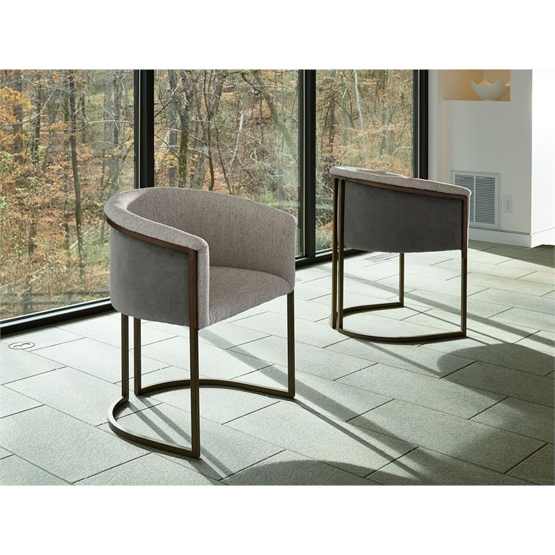 Universal Furniture Brooks Fabric Dining Arm Chair Set of Two in Gray