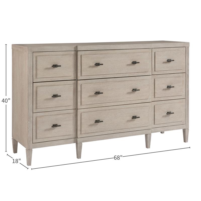 Universal Furniture Midtown Wood Dresser in Flannel Beige Finish