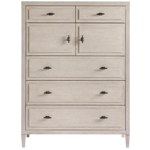 universal furniture wood dressing chest in flannel beige finish
