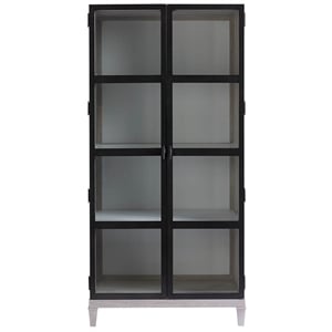 universal furniture midtown simon wood display cabinet in flannel beige finish