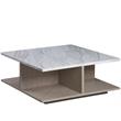 Universal Furniture Whitley Wood Coffee Table with White Stone Top in Beige