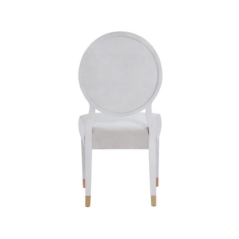 Mirand Kerr Oval Back Dining Wood Side Chair (Set of 2) in White