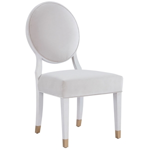 Mirand Kerr Oval Back Dining Wood Side Chair (Set of 2) in White