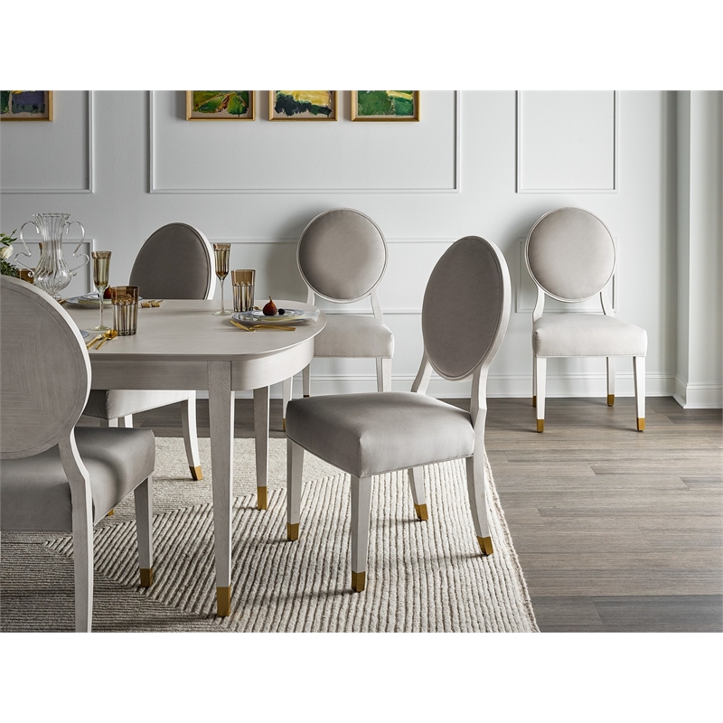 Mirand Kerr Oval Back Dining Wood Side Chair (Set of 2) in White