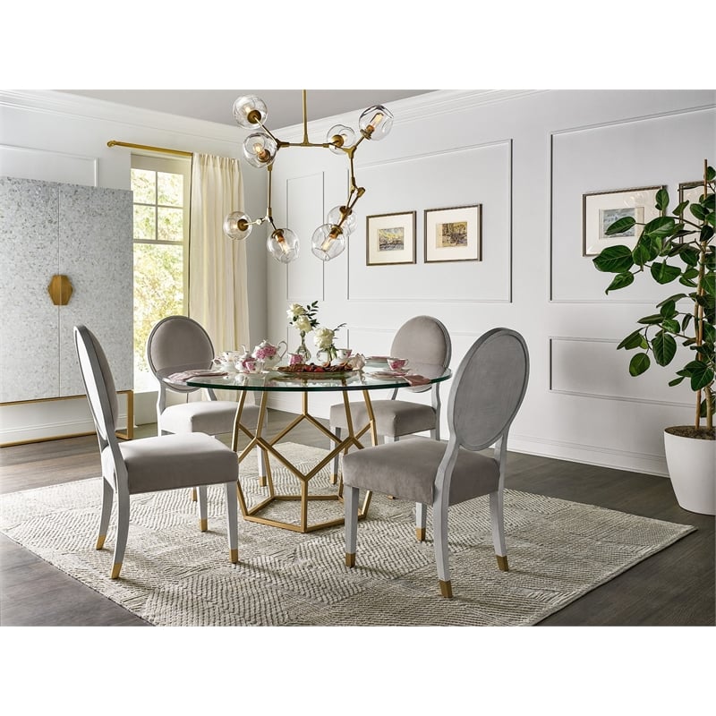 Mirand Kerr Oval Back Dining Wood Side Chair (Set of 2) in White