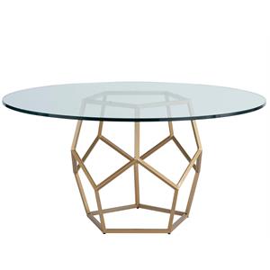 miranda kerr metal round dining table with glass top in gold