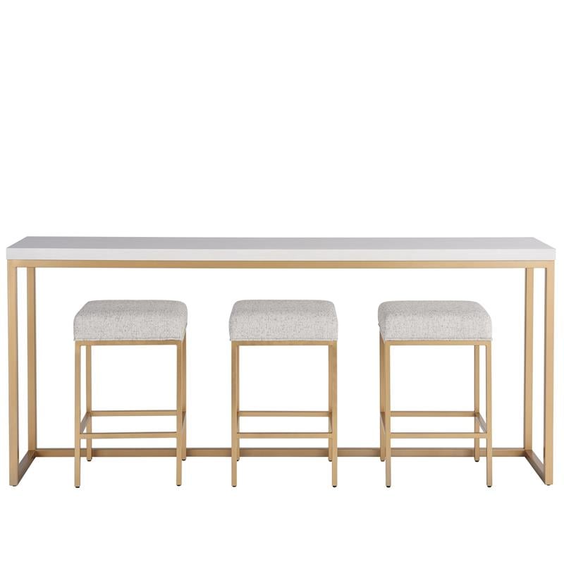 Miranda Kerr Metal Console Table in Gold Finish with White Top
