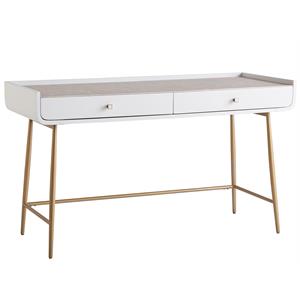 miranda kerr by universal furniture allure wood vanity desk in white