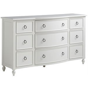universal furniture 9 drawer transitional wooden curved front dresser