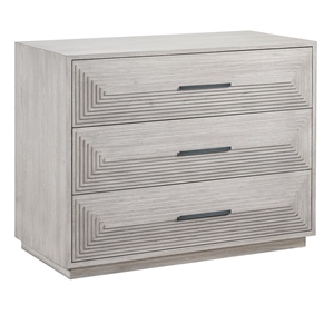 universal furniture modern farmhouse wood collins chest in weathered white