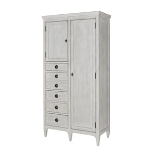 universal furniture oak wood asher cabinet in weathered white