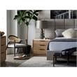 Universal Black Wood & Cane Accent Chair in Gray Performance Fabric
