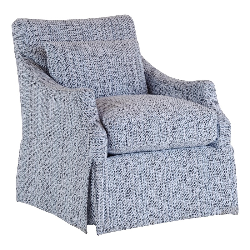Universal Furniture Margaux Swivel Glider Chair in Blue Fabric